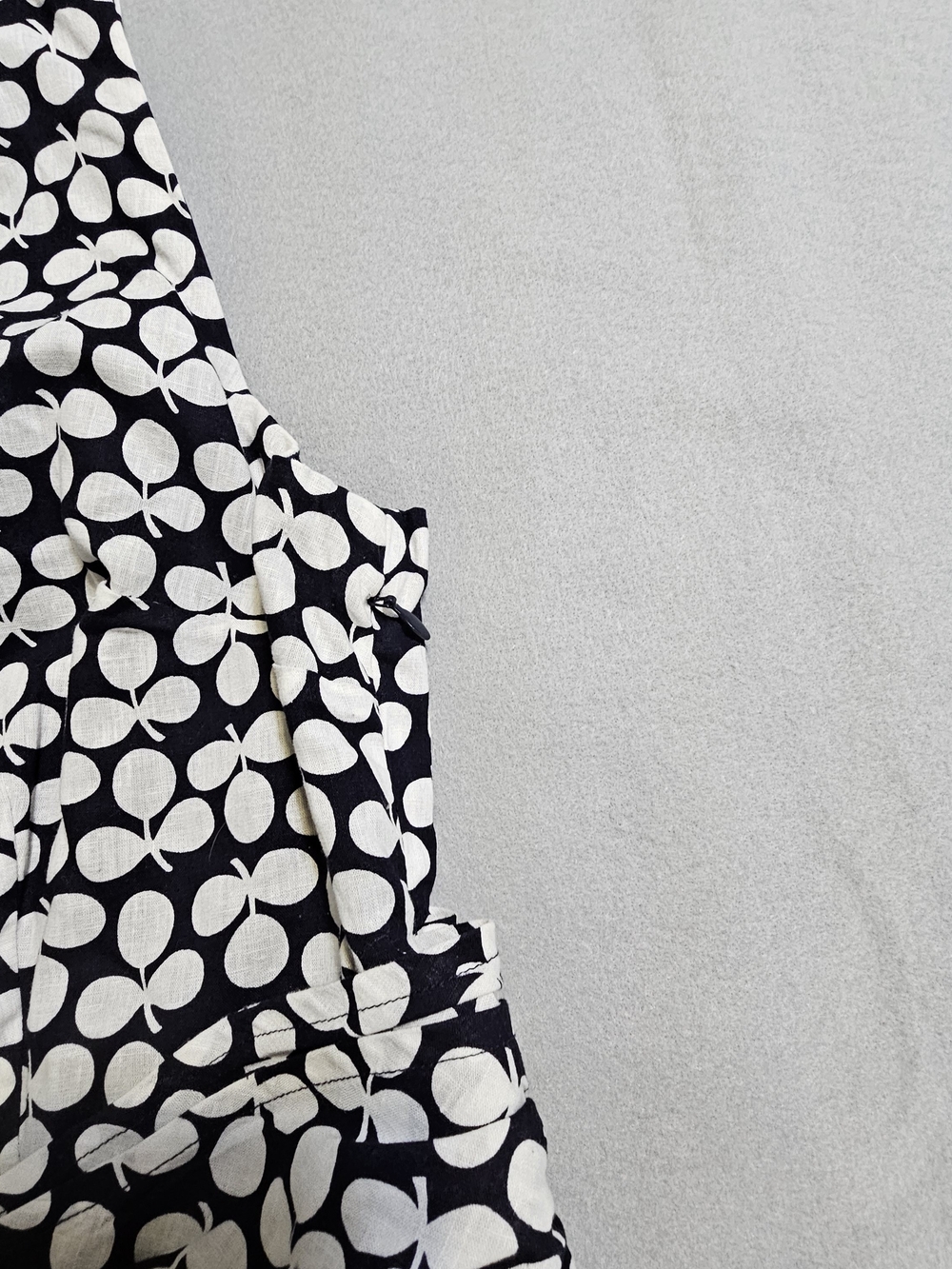 Boden Linen Cotton Navy White Print Fit & Flare Midi Dress Size 14 Pockets - Picture 10 of 10